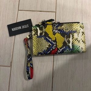 Steve Madden Vibrant Snake Print Wristlet